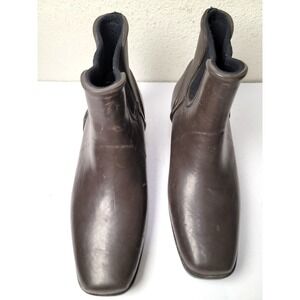 Bogs valerie Women's Brown Ankle Rubber Heel Pump Rain‎ Boots Size 8